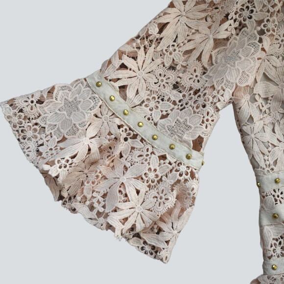 NICOLE MILLER Women's Flutter Sleeve Embroidered Dress Size 0 - Picture 6 of 11